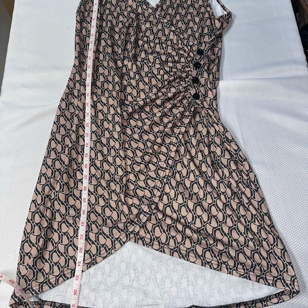 SHEIN Black and Tan Asymmetrical Dress
